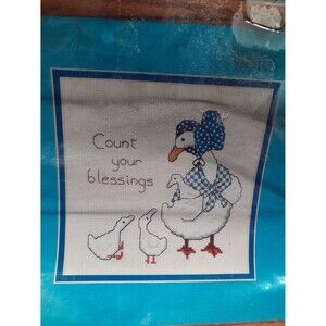 Vintage Cross Stitch, Country Geese, Count Your Blessings